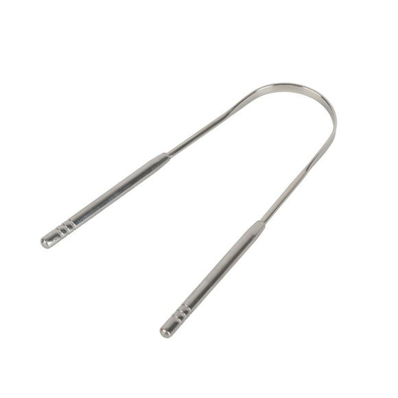 Grattoir à Langue en Métal pour Soins Bucco-Dentaires, Traitement de la Mauvaise Haleine, Nettoyage de la Langue Argent