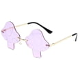 thumbnail image 2 of Harpily Sunglasses Mens Unisex Vintage Mushroom Shape Irregular Sunglasses Tone Retro Irregular Alloy Frame Fashion Shades, 2 of 3