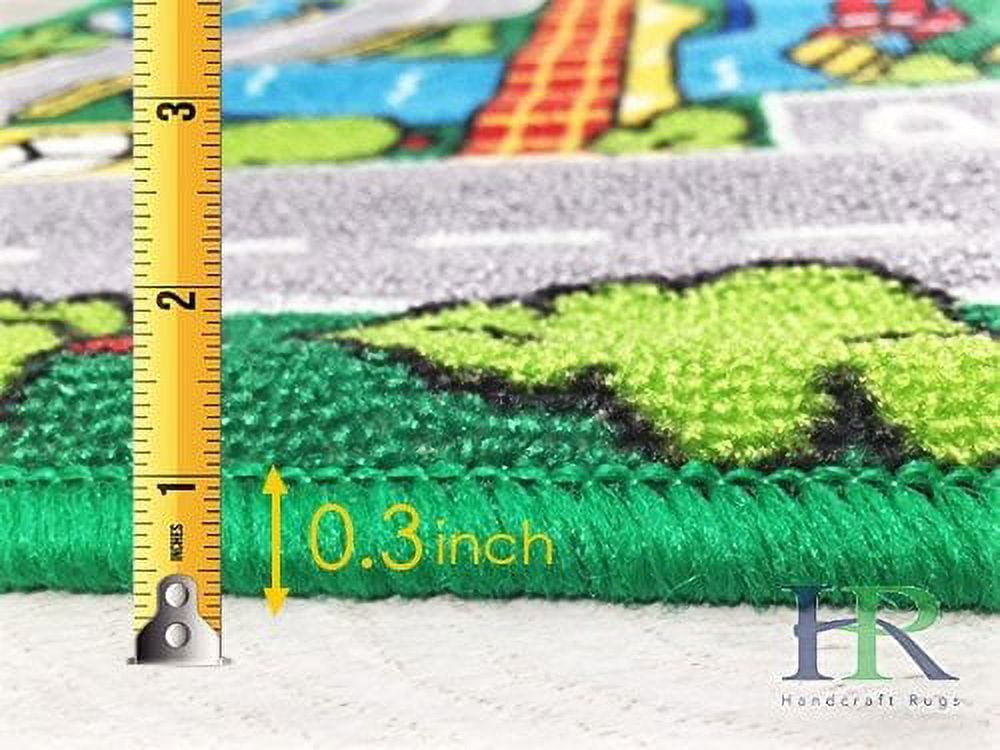 Kids Car Road Rugs Harbor Map Play mat for Classroom/Baby Room Non-Slip Rubber Back