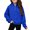 Blue, variant on Girls Quarter Zip Pullover Sweatshirt Crew Neck Half Zip Sweatshirt Loose Long Sleeve Casual Cropped Hoodie Tops For Kids Girls Half Zip Pullover Sweatshirt Fall 4-14 Years
