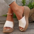 thumbnail image 2 of Mepaouo Womens Wedge Slide Sandals Clear Platform Summer Beach Shoes Espadrilles Slip on Sandal, 2 of 8