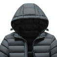 thumbnail image 3 of Men's Hooded Puffer Jacket with Multi Pockets Thickened Detachable Hood Winter Warm Cotton Down Coat (XS, Gray), 3 of 5