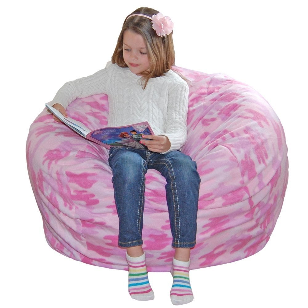 Ahh! Products Pink Camouflage AntiPill Fleece Washable Large Bean Bag
