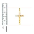 thumbnail image 4 of 14K 3C Gold Diamond cut Crucifix Jesus Cross Stamp Religious Pendant | Tri Color Gold Charm Pendant for Necklace Chain | Gift for Men Women | 40 x 23 MM | 2.2 grams, 4 of 9
