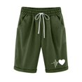 thumbnail image 5 of PENGXIANG Femmes Été Coton Lin Pissenlit Laçage Plage Cinq Points Poids Léger Capris en Vrac, 5 of 5