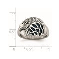 thumbnail image 3 of Bague Aigle Texturée en Émail Bleu pour Homme en Acier Inoxydable, 3 of 4