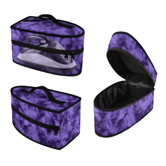 HELLHERO Handheld Travel Iron Case Portable Travel Steamer Carrier Bag Compatible with Most Iron Purple Tie-Dye Art Style Halloween, Bag Only