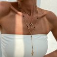 thumbnail image 3 of NICKSUN Vintage Religious Cross Y Drop Layered Necklace, Multilayer Beaded Virgin Mary Medal Stackable Necklaces, Gothic Crystal Colorful Rhinestone Lariat Neck Jewelry for Women, 3 of 6