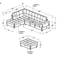 thumbnail image 3 of Sea Foam Green Flannel Storage Ottoman Living Room Sofa Set, 3 of 3