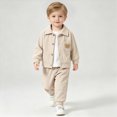 thumbnail image 5 of Toddler Boys Girls Fall Winter Clothes 9 12 18 24 Months 2T 3T Baby Crewneck Floral Sweatshirts Pants Set Long Sleeve Outfits Set Little Kids Fall Outfits Beige Size 6-9 Months, 5 of 9