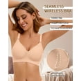 thumbnail image 4 of Wireless Bras for Women No Underwire Seamless Full Coverage Comfort Push Up Bra V Neck Tshirt Bras, 4 of 8