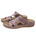 thumbnail image 4 of Caywon Women Wedge Sandals Dressy Soft Leather Sandal,Rubber Sole,Comfortable Walking,Casual Slip on Summer Sandals Slide Sandal Shoes, 4 of 7