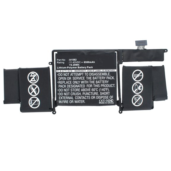 Batteries N Accessories BNA-WB-P4513 Laptops Battery - Li-Pol, 11.43V, 6500 mAh, Ultra High Capacity Battery - Replacement for Apple A1582 Battery
