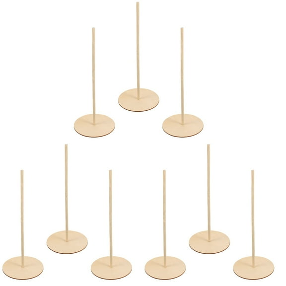 9 pcs  Display Stand Wood Wood Donut Stand Bar Wooden Donut Bagels Display Stand Holder Reusable Rustic Doughnut Board Holder for Showersfor Wedding Birthday Treat Parties