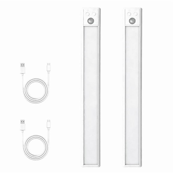 VOLIVO 80 LED Under Cabinet Lighting, Usb Rechargeable Wireless Closet Light, Motion Sensor & Magnetic Strip for Wardrobe & Kitchen, 2 Pack