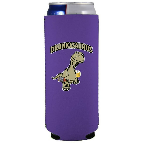 Drunkasaurus Slim Can Coolie (Purple)