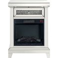 thumbnail image 2 of LED Fireplace with Remote Control and 1 Drawer, Silver - Saltoro Sherpi, 2 of 5