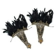 thumbnail image 3 of Guantes góticos Punk, muñequera de plumas, de escenario de carnaval, calentador de brazos de plumas para fiesta, disfraz de de, 3 of 9