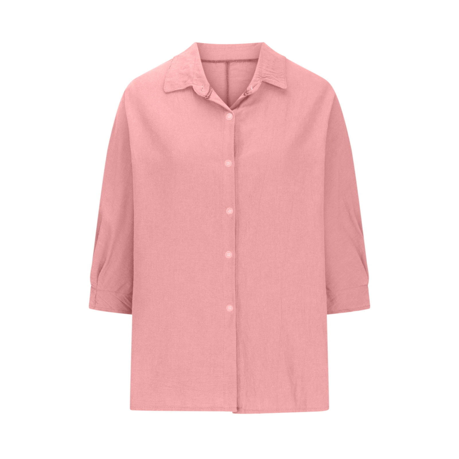 Loose Linen Tops for Women 3/4 Length Sleeve Summer Lightweight