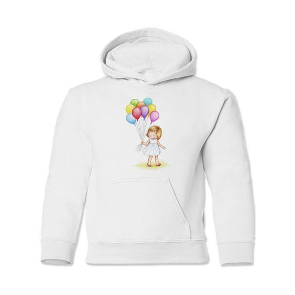 A Girl With Balloons Hoodie Juniors -Image by Shutterstock, Medium