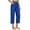 Blue, variant on Dressy Capri Pants for Women High Waist Pull on Dress Cropped Pants for Summer with Pockets Work Casual S-3XL Black