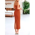 thumbnail image 2 of Vestido PRETTYGARDEN Strapless con Nudo Torcido Ajustado Maxi Rojo Óxido XL, 2 of 8