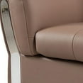 thumbnail image 3 of Benjara BM226778 Leatherette Chair with Stainless Steel Mirror Accented Armrests, Brown, 3 of 5