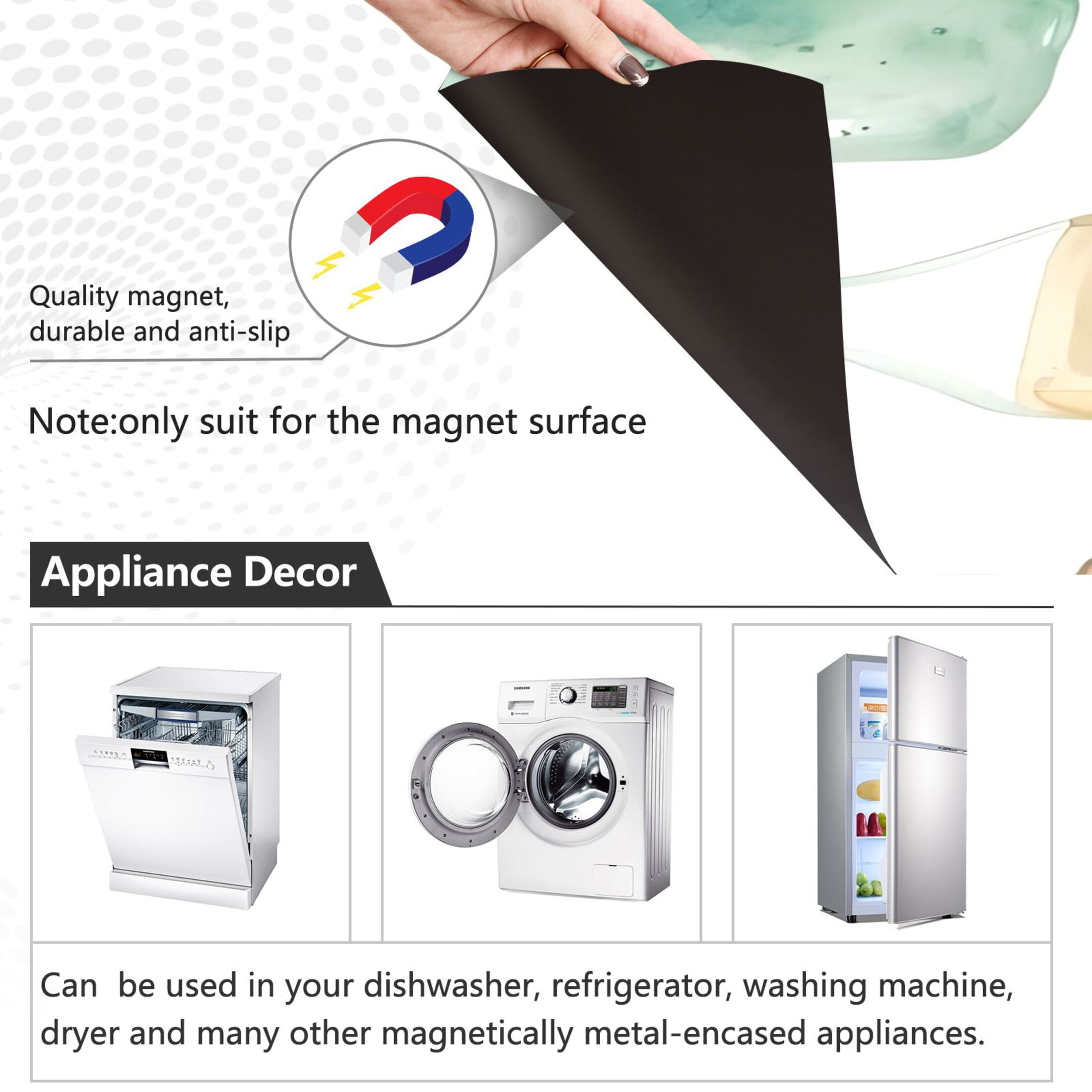 Dishwasher Magnetic Sticker 23x26 Inch Refrigerator Magnetic Sticker Washing Machine Magnetic Sticker Kitchen Panel Magnetic Sticker Home Decor Cartoon Soda Bottle