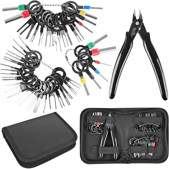Terminal Removal Tool Kit 45 Pcs Depinning Tool Electrical Connector Pin Removal Tool Kit Pin Extractor Tool Set Wire Terminal Release Tool for Automotive Car Household Devices