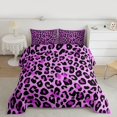 thumbnail image 2 of Homewish Leopard Print 3 Pieces Queen Comforter Set for Teens Boys Girls,Animal Print Ultra Soft Bedding Sets,Black Purple Bedding Comforter Set Breathable,Luxury Bedroom Decor,Reversible, 2 of 8