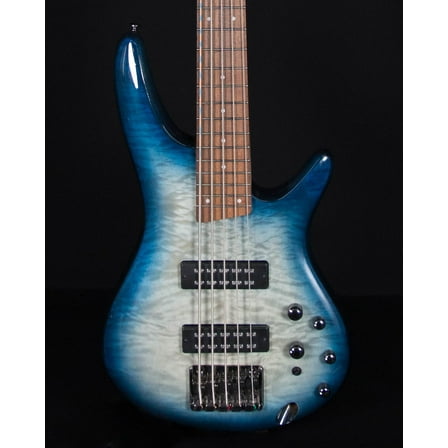 Pre-Owned Ibanez SR405EQM 5-String Electric Bass, Stained Cosmic Blue Starburst