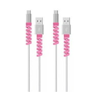 24 Piece Silicone Charging Cable Protector Set, Spiral Cord Saver Covers for USB Phone Charger Cables, TIKA