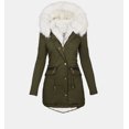 thumbnail image 2 of KIJBLAE Discount Fall Winter Coat for Women Thick Sherpa Fleece Lined Parka Winter Coat Long Pea Coat Outerwear Army Green XL, 2 of 5