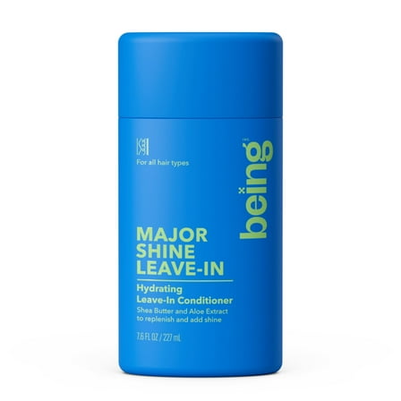 being MAJOR SHINE Hydrating Leave-In Conditioner, for all hair types, Shea Aloe Extract 7.6 fl oz