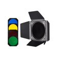 thumbnail image 3 of Rejilla de nido de para video con flash Barndoor, ángulo ajustable, estable, profesional (rojo, amarillo, azul, verde), filtros de gel, difusor, 3 of 8