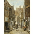 thumbnail image 2 of Jacob Vrel 15x18 Black Ornate Wood Framed Double Matted Museum Art Print Titled - View of a Town (1654 - 1662), 2 of 5
