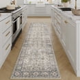 thumbnail image 4 of BERTHMEER 2'x8' Washable Runner Rugs for Hallway Bathroom Bedroom Entryway Kitchen Non Slip Vintage Oriental Traditional Floral Runner Rugs,Gray Taupe, 4 of 8