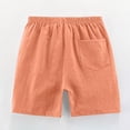 thumbnail image 4 of 2 Pack Kids Summer Solid Color Drawstring Sports Shorts Comfortable Imitation Cotton and Linen Casual Activewear for Boys and Girls Age 2-13 Lightweight and Breathable Birthday Gift, 4 of 7