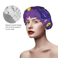 thumbnail image 4 of Disketp Astronaut On Mission In Outer Space Shower Caps,Reusable Shower Cap For Women, Double Layer Waterproof Hair Cap, Large Size For All Hair Lengths,For Girls Spa Home Salon Use, 4 of 9