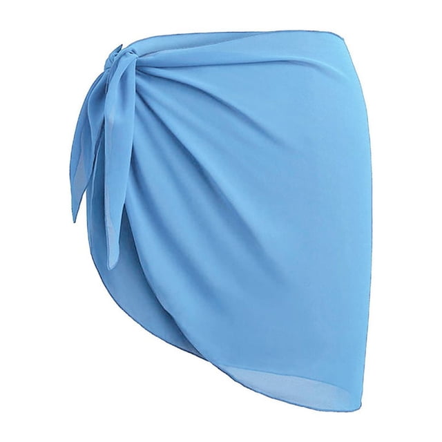 Jygee Beach Sarong Coverups Traje de baño Wrap Traje de baño Falda Protección Solar Ropa de Gasa con Corbata Abierta Ajustable Traje de baño para Exteriores,Azul cielo