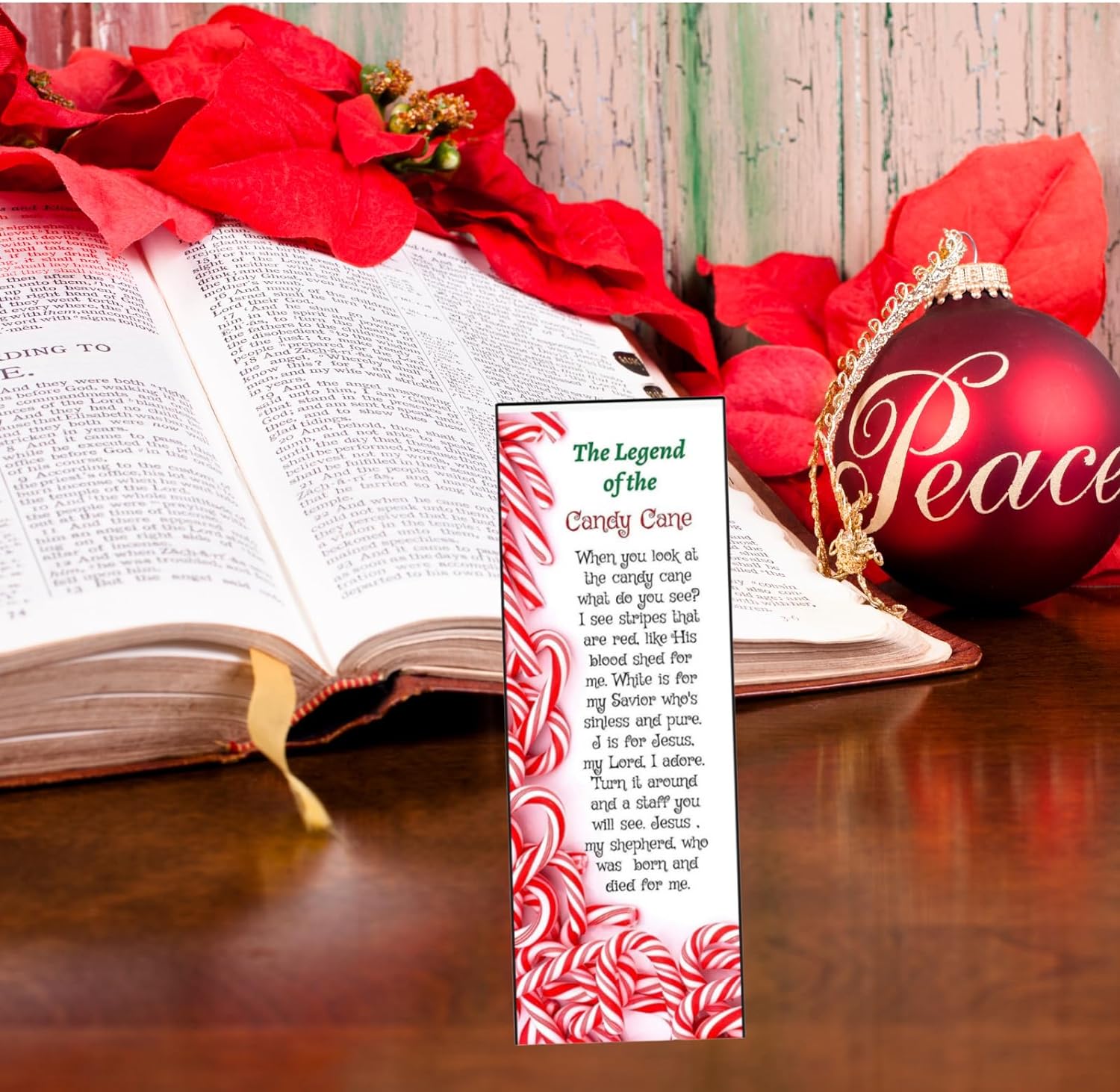 The Legend of The Candy Cane Christmas Bookmarks (100 Count) - Keepsakes for Festive Gifting, Church Events - Holiday Sharing - Christmas Party Favors - Stocking Stuffers