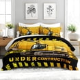 thumbnail image 2 of 3pcs Excavator Comforter Set, Construction Bedding Set for Bedroom or Guest Room Decor, All Seasons Quilt Machine Washable Duvet with 2 Pillowcases, 2 of 7