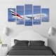 thumbnail image 3 of Cuadro Decorativo Avión Boeing A380 Emirates Juego De 5 Piezas 150x80cm Ideal Para Sala Oficina Estudio Decoración Moderna, 3 of 5