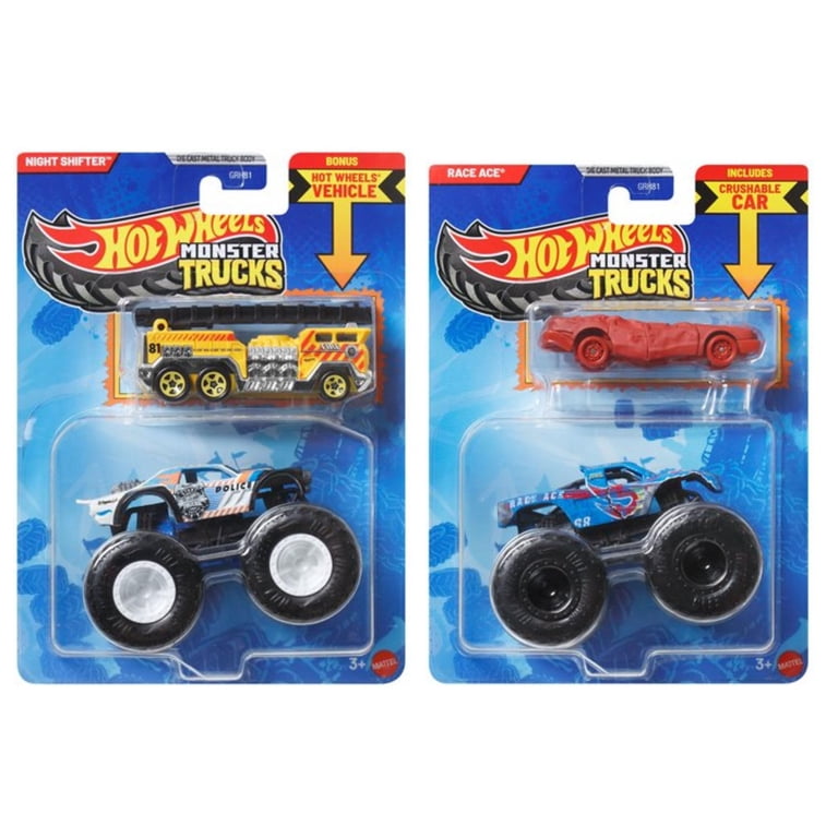 Hot Wheels Monster Trucks Bundle of 8 with Bonus Cars, Assorted
