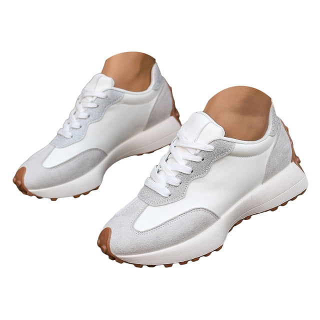 DXOUPM Espadrilles pour Femmes à Blocs de Couleur Chaussures Décontractées Légères Marche Course Gym Rétro