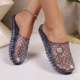 thumbnail image 6 of Clear Jelly Shoes for Women Slip on Jelly Mesh Slides Comfortable Closed Toe Flats Sandals Summer Beach Slippers., 6 of 7