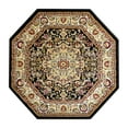 thumbnail image 2 of Emma + Oliver Ultra Soft 5'x5' Octagon Olefin Accent Rug with Traditional Multicolor Medallion Design in Black with Natural Jute Backing, 2 of 7