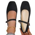 thumbnail image 7 of FRSASU Flats for Women Dressy Square Toe Ankle Strap Mary Jane Shoes Casual Slip On Flats Comfortable Ballet Black, 7 of 7