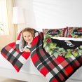 thumbnail image 6 of jejeloiu Merry Christmas Queen Comforter Set,Cardinal Bird Bedding Sets,Ren Geometric Plaid Bedding Comforter Set,Luxury Bedroom Decor Reversible,3 Pieces, 6 of 8