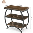 thumbnail image 4 of Finmind Narrow End Table Set of 2, 3-Tier Side Table with Storage Shelves & Metal Frame for Living Room or Bedroom, Rustic Brown, 4 of 8